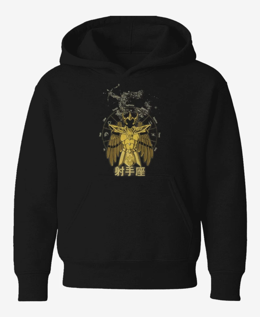 Poleron de niño Negro de Sagitario Saint Seiya