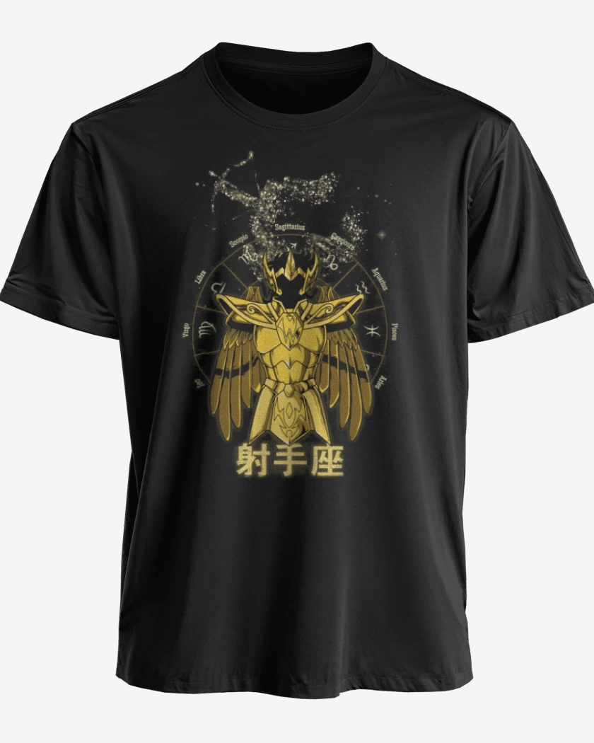 Polera premium Negro de Sagitario Saint Seiya