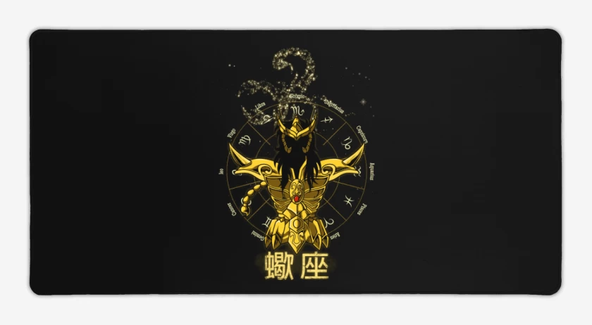 Mouse pad Gamer Negro de Escorpion Saint Seiya