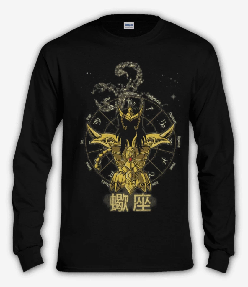 Polera manga larga Negro de Escorpion Saint Seiya