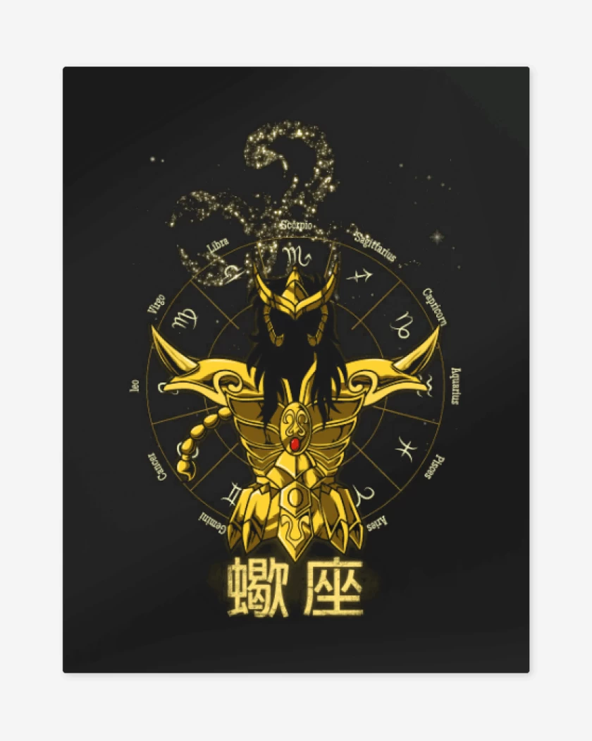 Print metalico Negro de Escorpion Saint Seiya