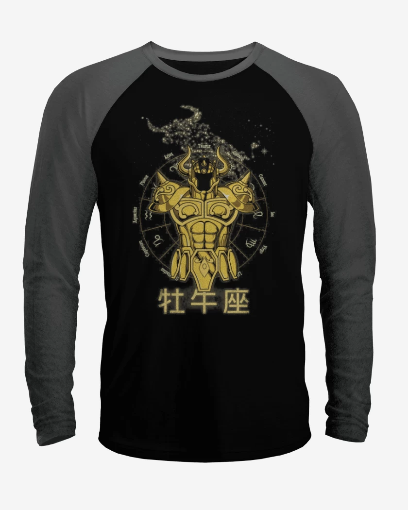 Polera Raglan Negro / Negro Heather de Tauro