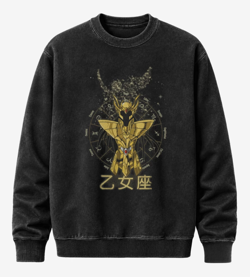 Poleron Polo Acid Wash Negro de Virgo