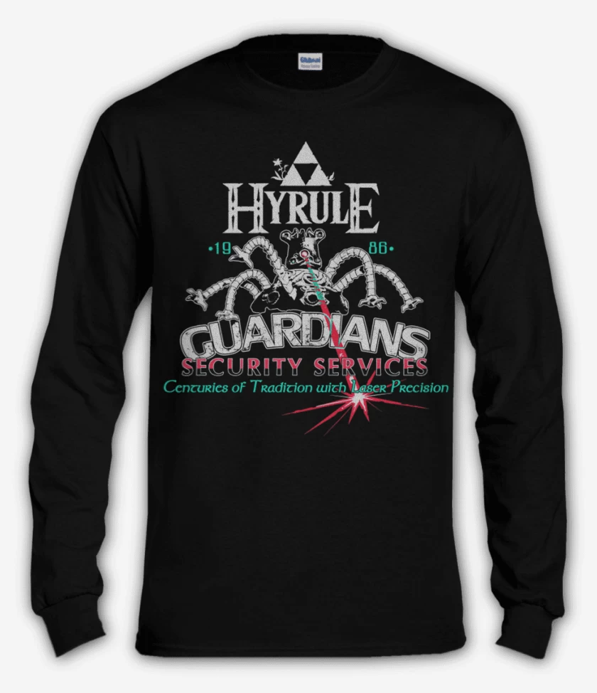 Polera manga larga Negro de Hyrule Guardians