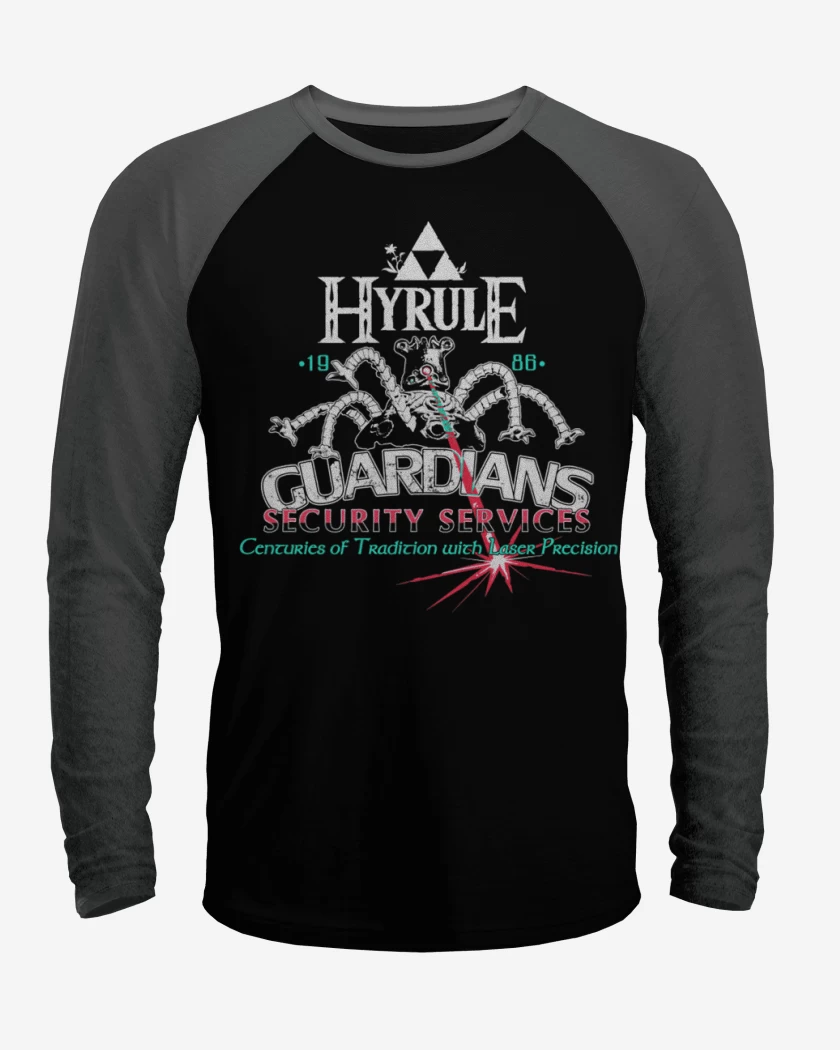 Polera Raglan Negro / Negro Heather de Hyrule Guardians