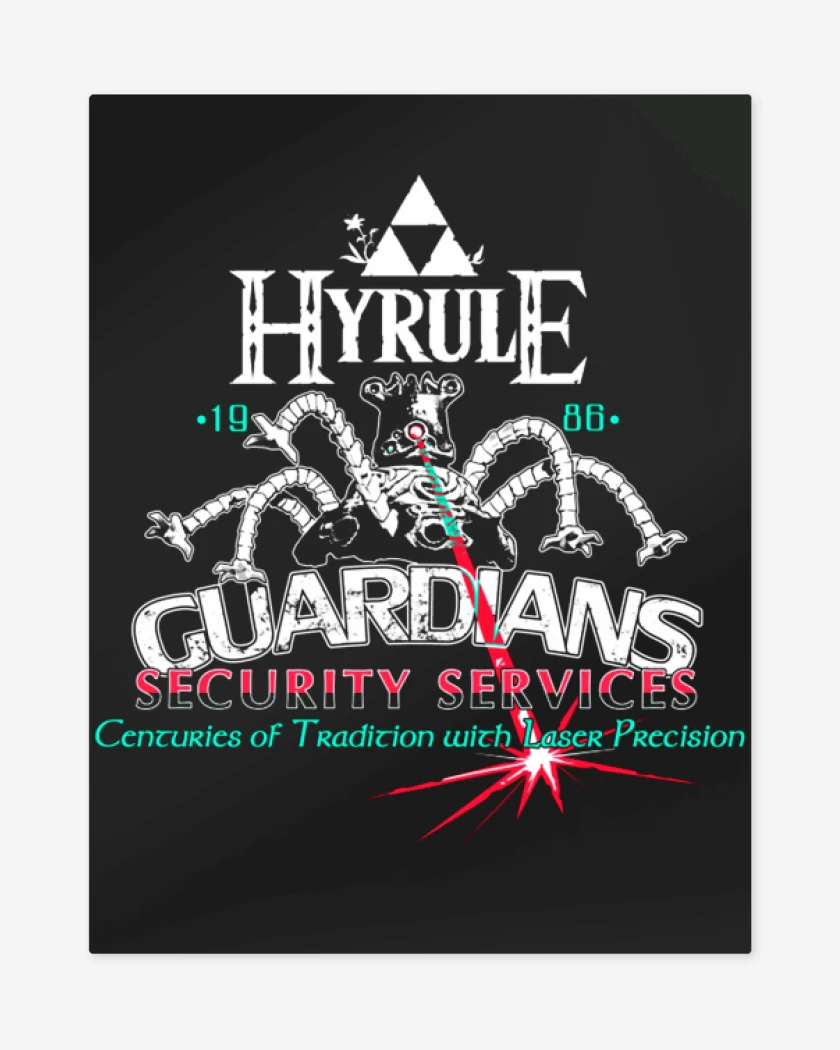 Print metalico Negro de Hyrule Guardians