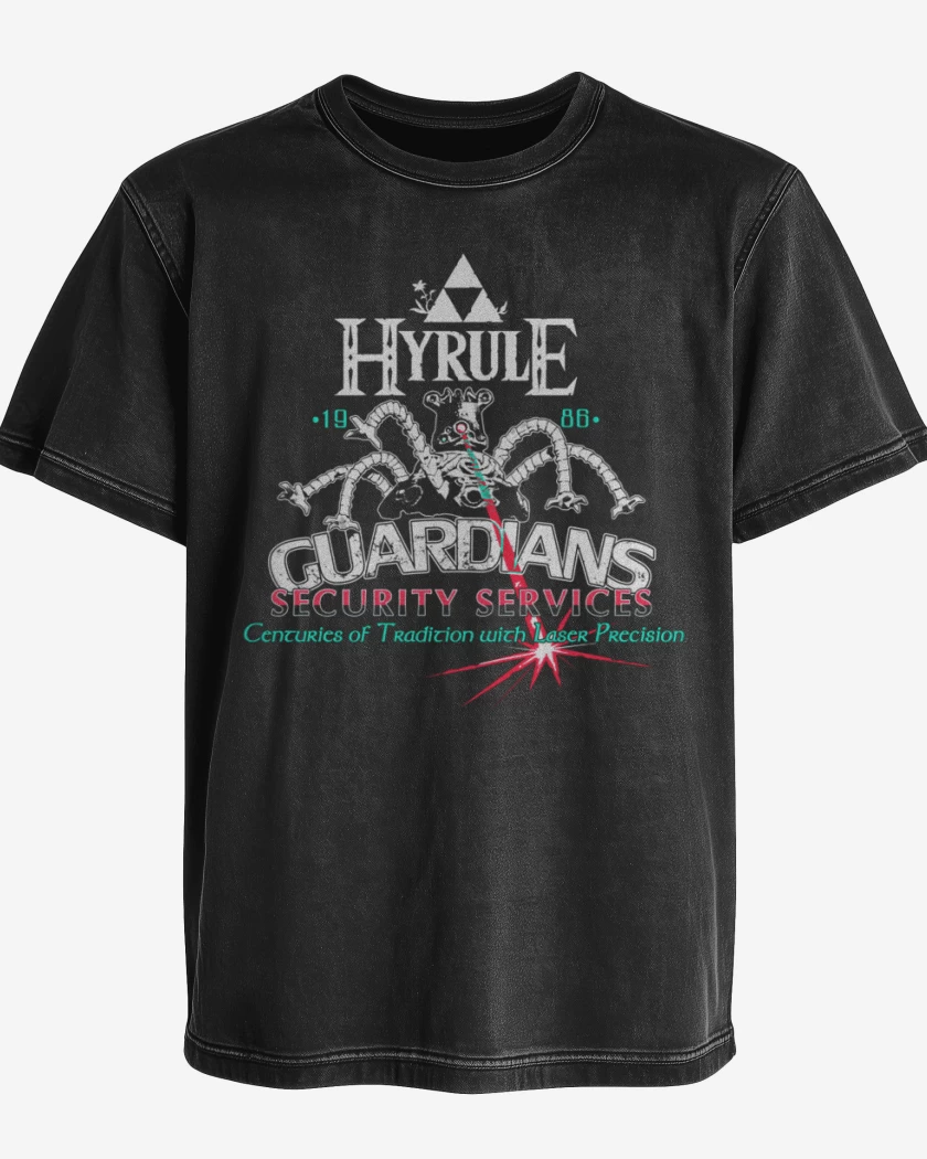 Polera desgastada Negro de Hyrule Guardians