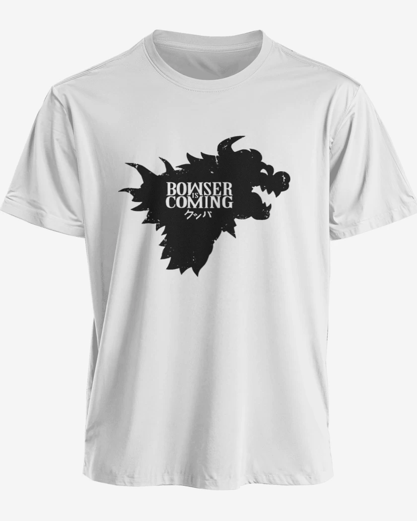 Polera premium Blanco de Bowser Is Coming