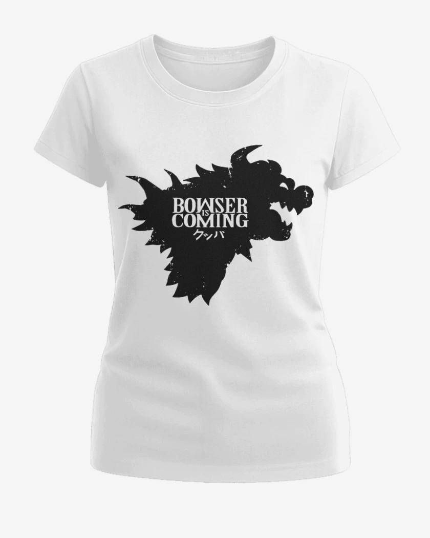 Polera de Mujer Blanco de Bowser Is Coming
