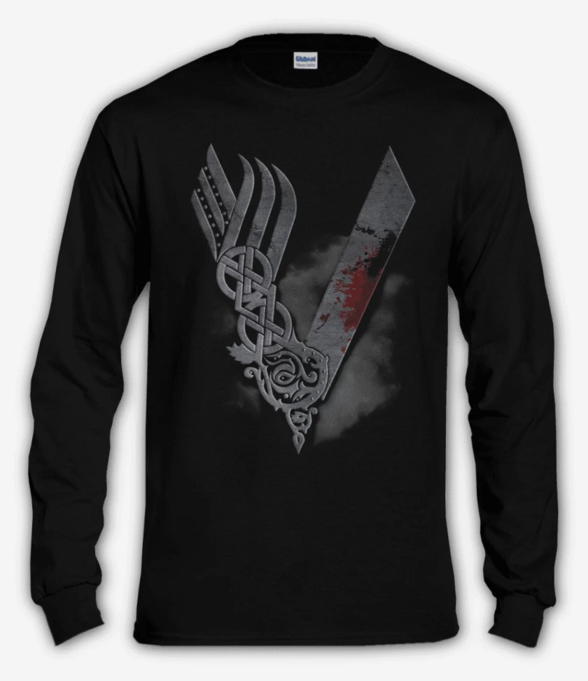 Polera manga larga Negro de Vikings