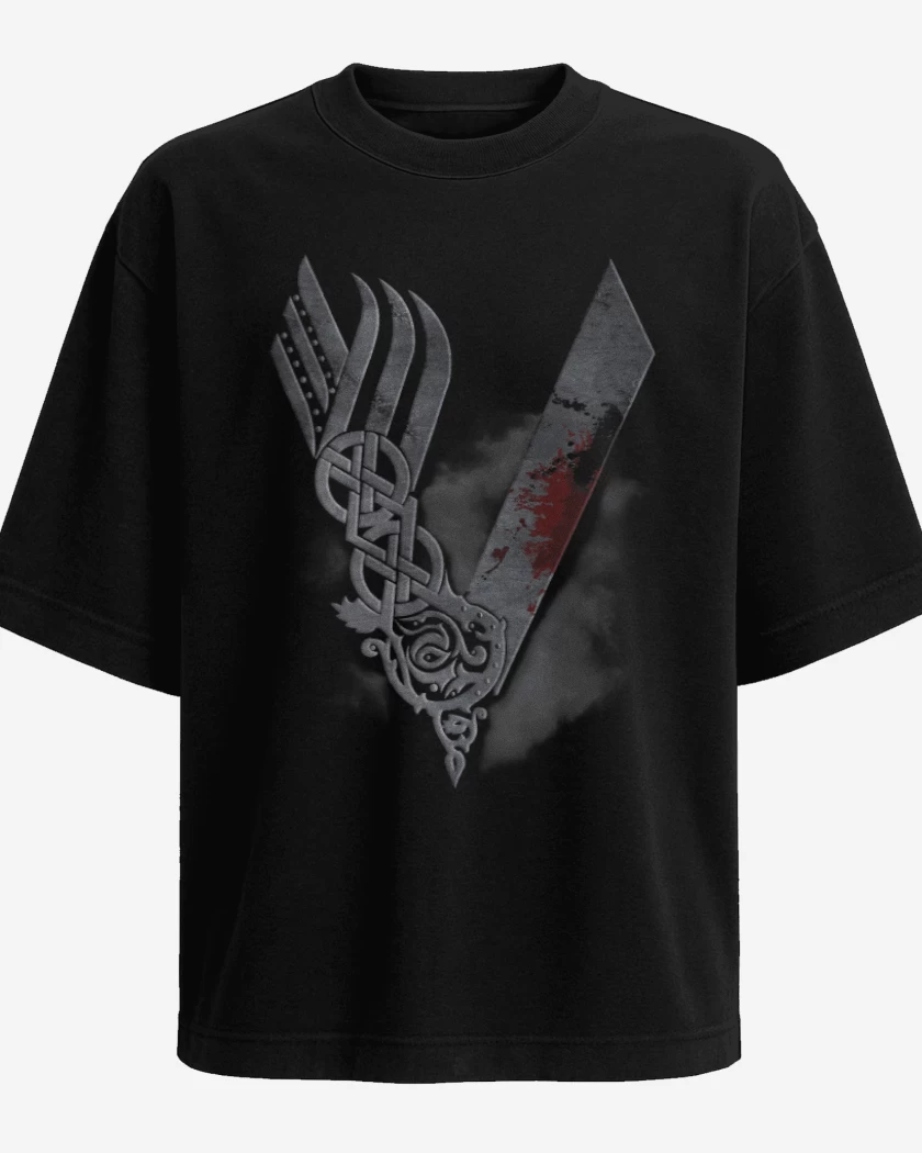 Polera Oversize Negro de Vikings