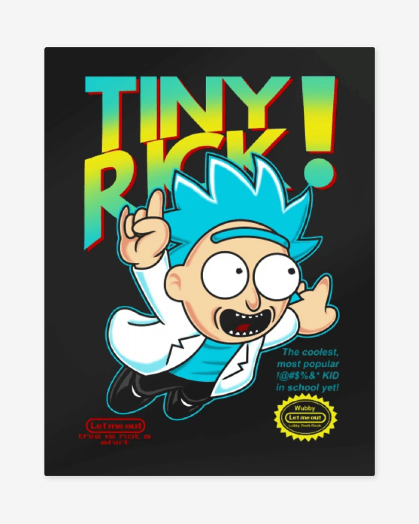 Print metalico Negro de Tiny rick