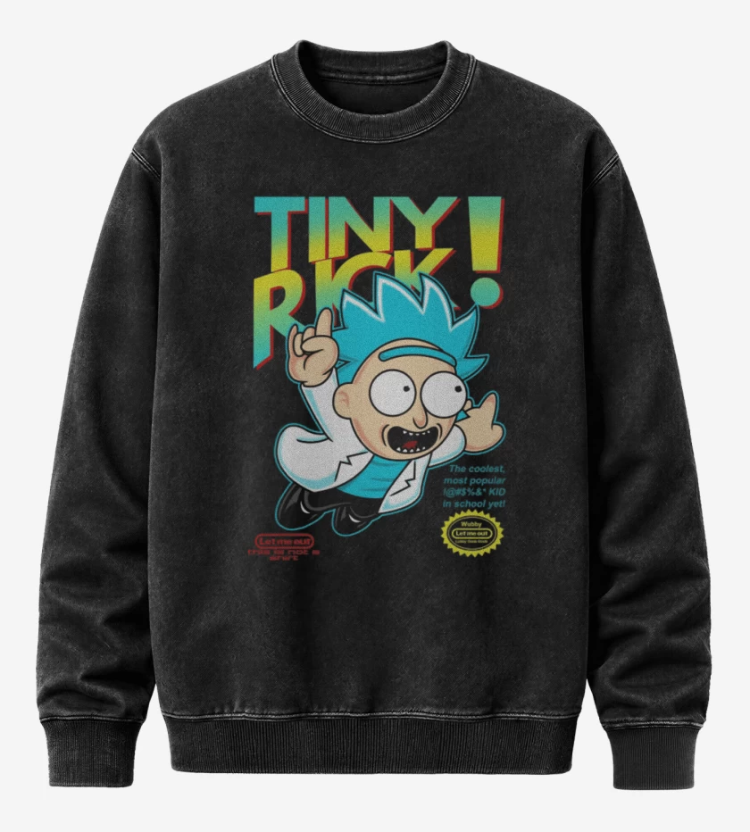 Poleron Polo Acid Wash Negro de Tiny rick