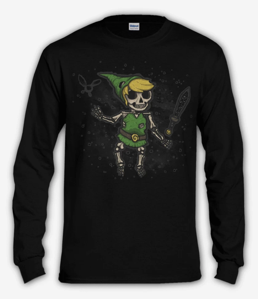 Polera manga larga Negro de Link skull