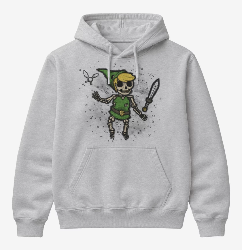 Poleron Canguro básico Gris Melange de Link skull