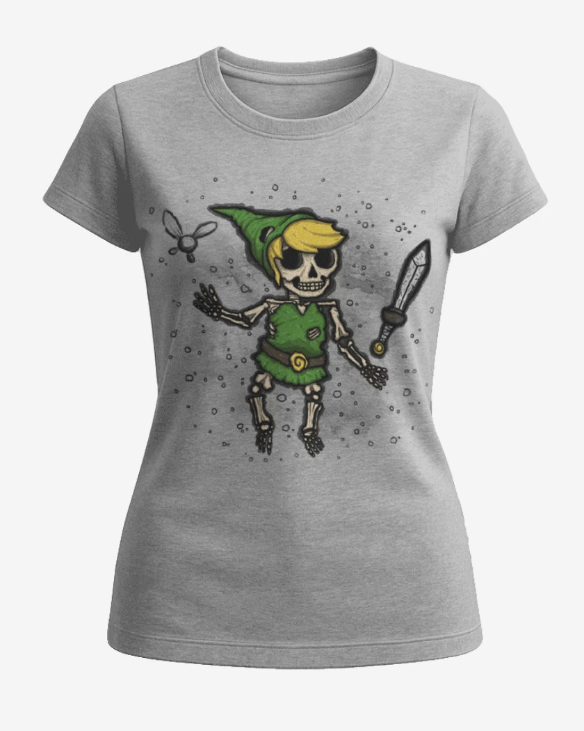 Polera de Mujer Gris Melange de Link skull