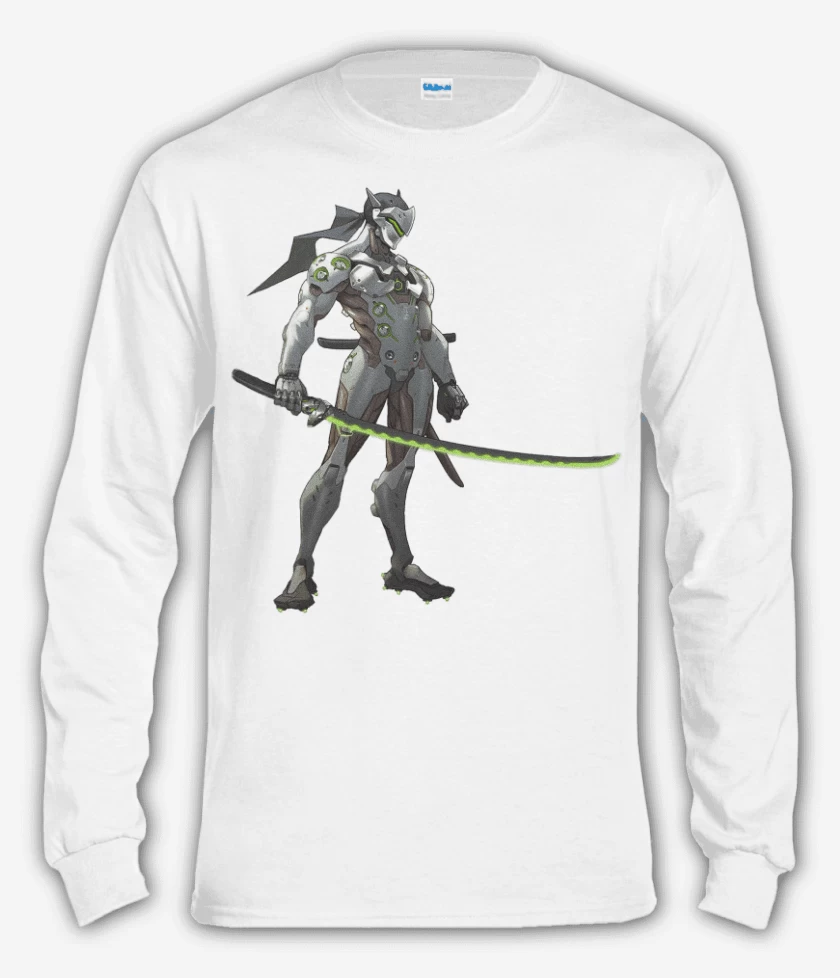 Polera manga larga Blanco de Gengi full color