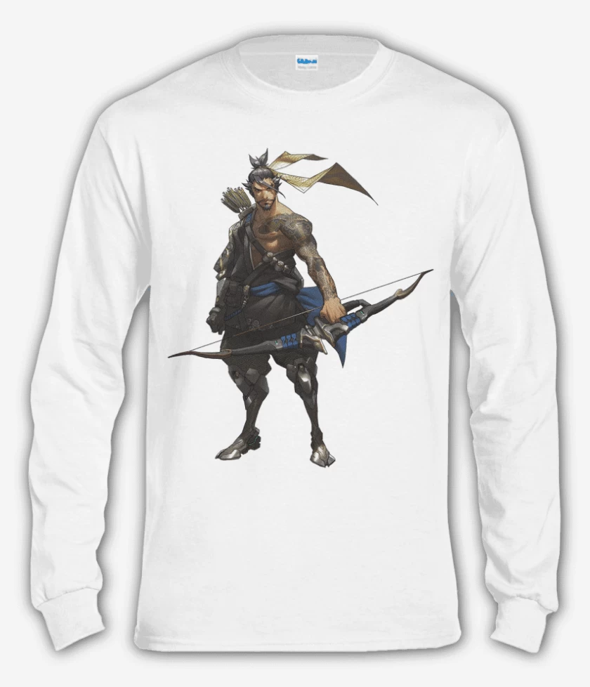 Polera manga larga Blanco de Hanzo full color