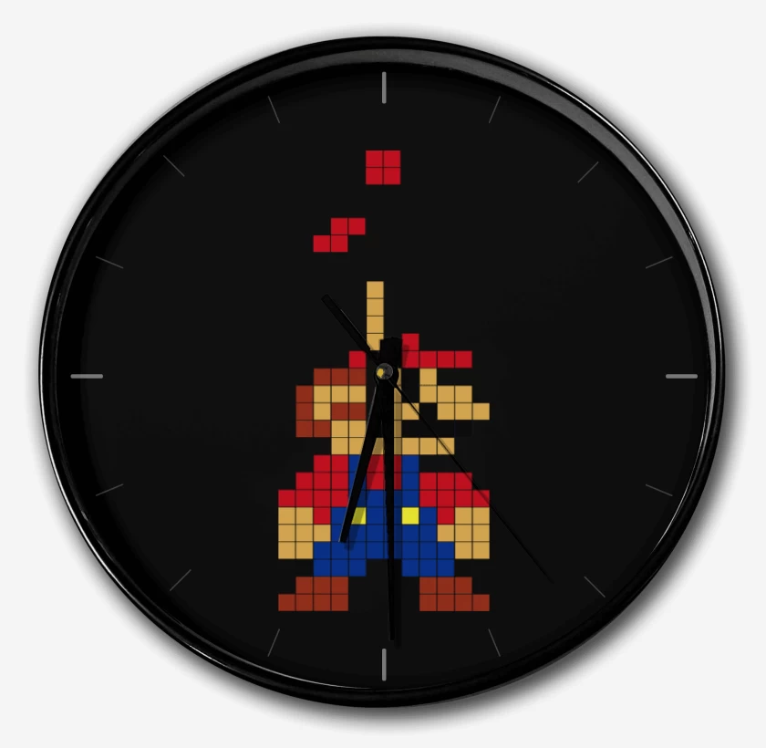 Reloj Negro de Tetris Bros