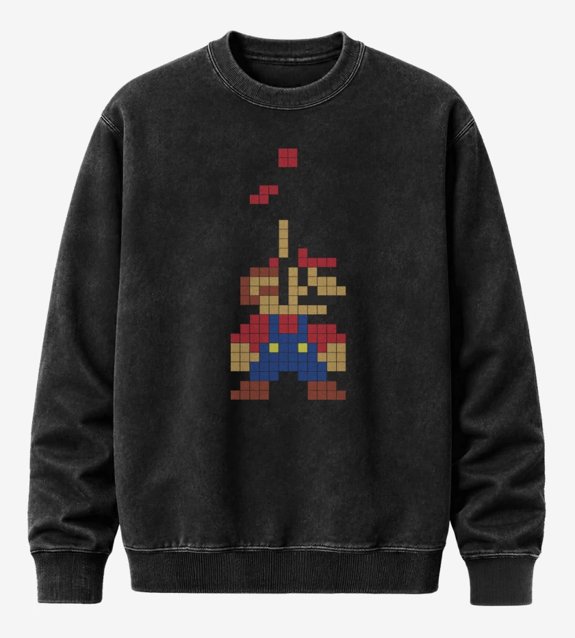 Poleron Polo Acid Wash Negro de Tetris Bros