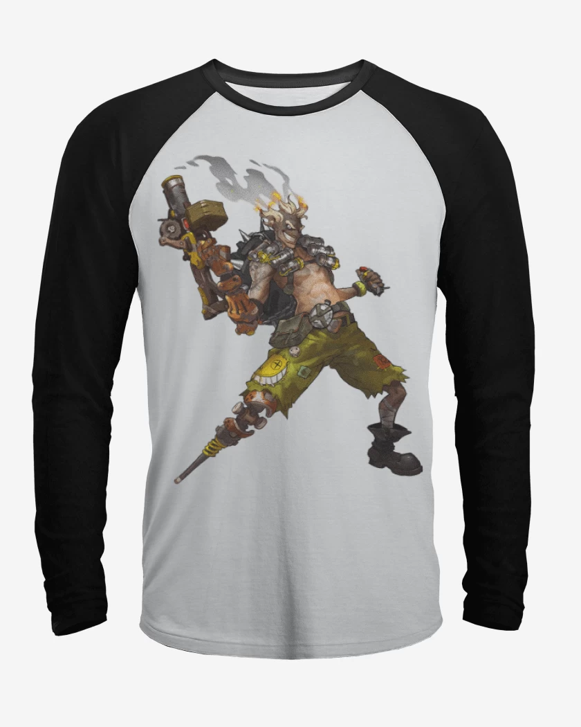 Polera Raglan Blanco / Negro de Junkrat full color