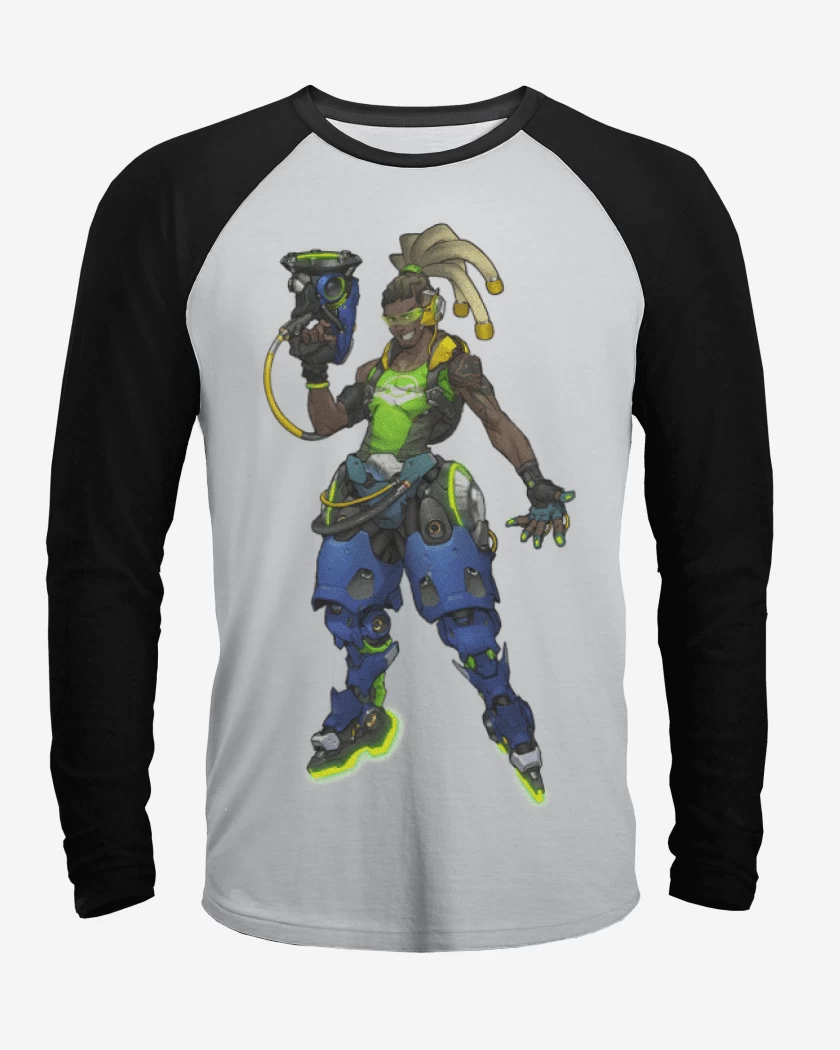 Polera Raglan Blanco / Negro de Lucio full color