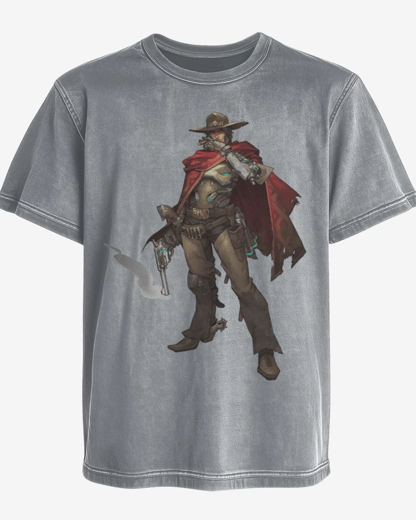 Polera desgastada Gris Melange de Mc cree full color