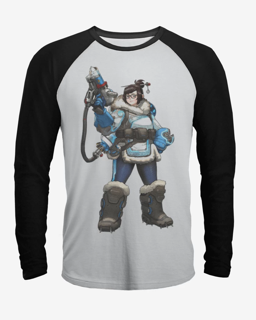 Polera Raglan Blanco / Negro de Mei full color