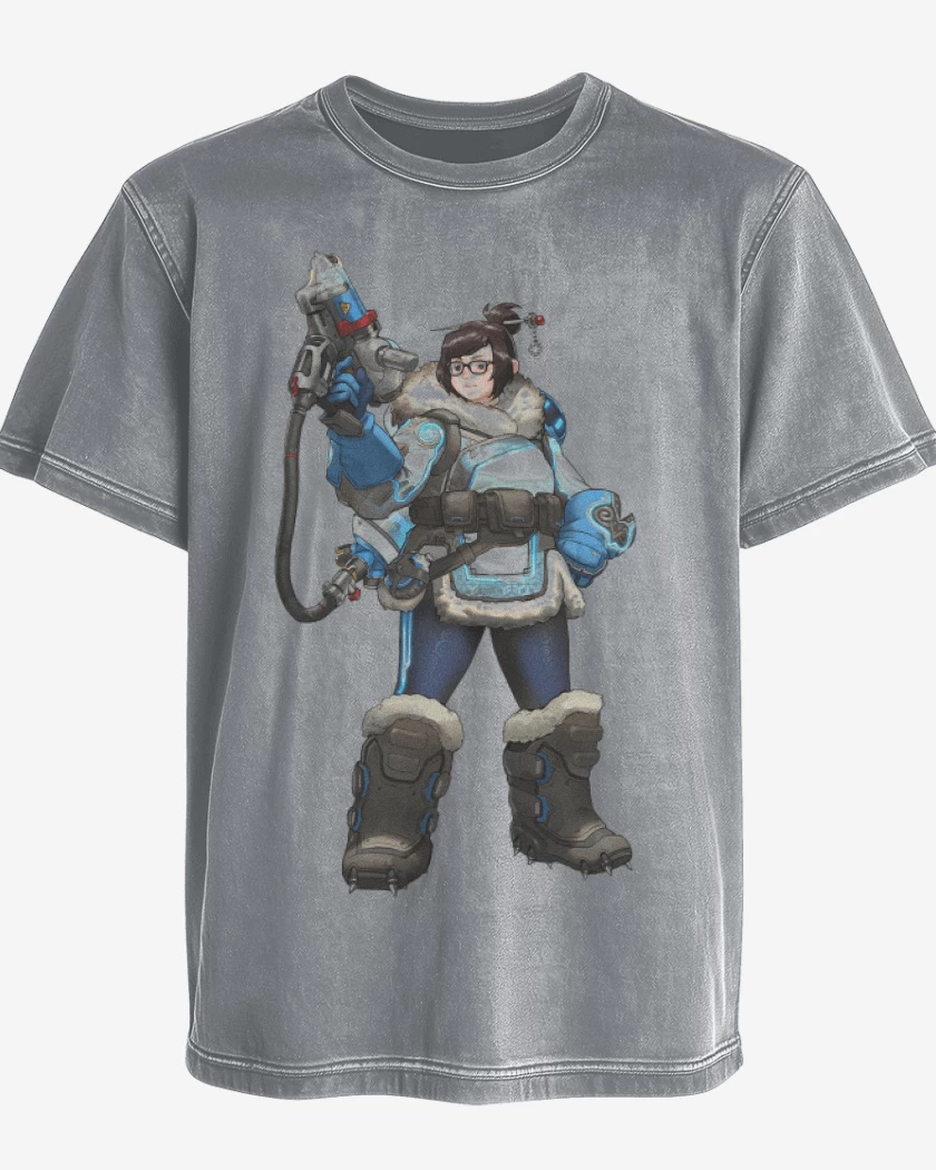 Polera desgastada Gris Melange de Mei full color