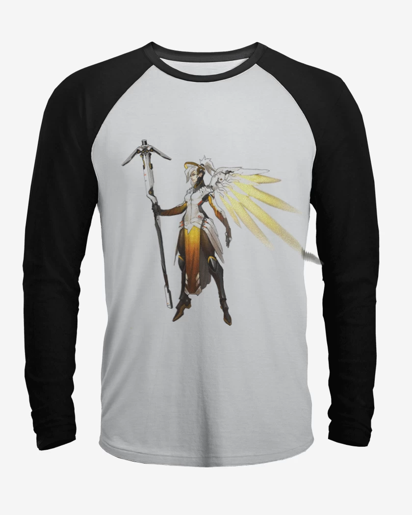 Polera Raglan Blanco / Negro de Mercy Full color