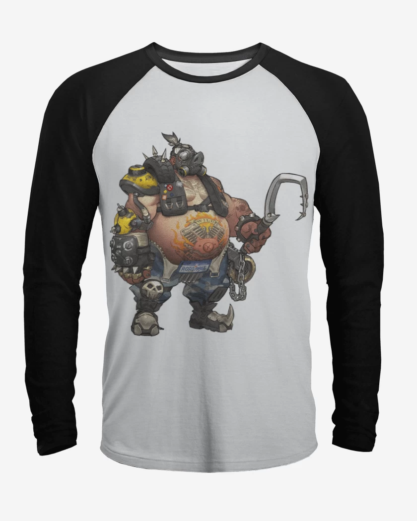 Polera Raglan Blanco / Negro de Roadhog full color