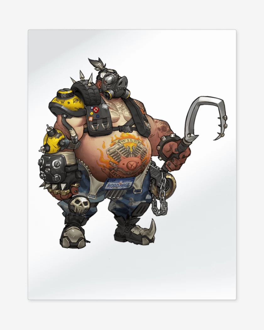 Print metalico Blanco de Roadhog full color