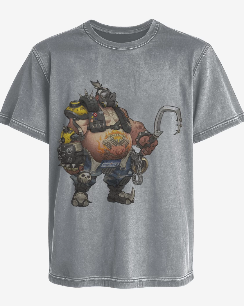 Polera desgastada Gris Melange de Roadhog full color