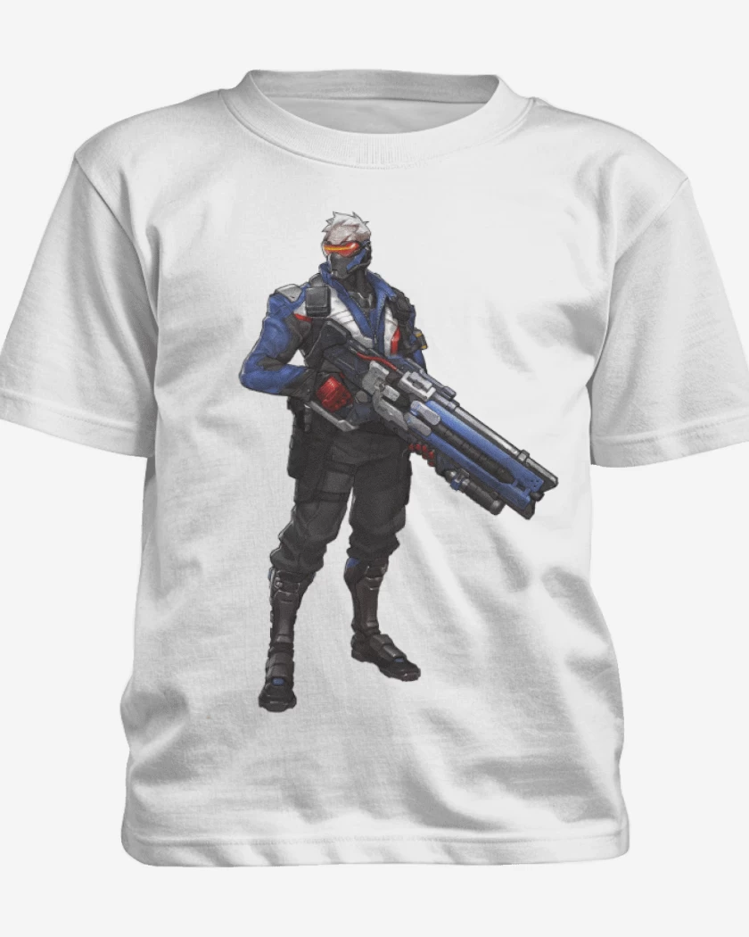 Polera de niño Blanco de Soldier 76 full color