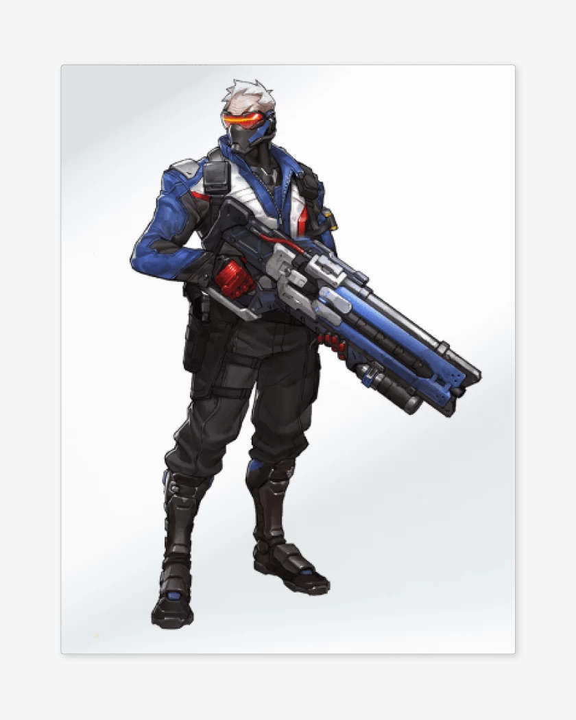 Print metalico Blanco de Soldier 76 full color