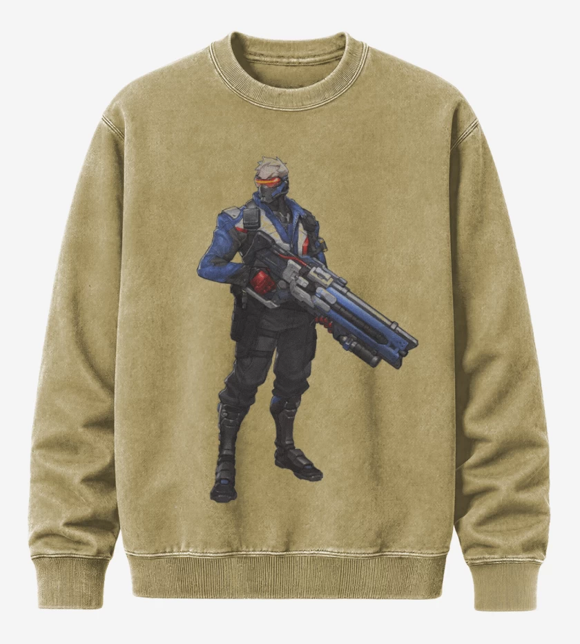 Poleron Polo Acid Wash Beige de Soldier 76 full color