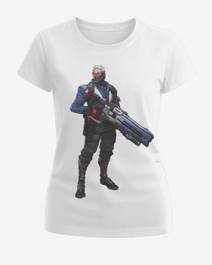 Polera de Mujer Blanco de Soldier 76 full color