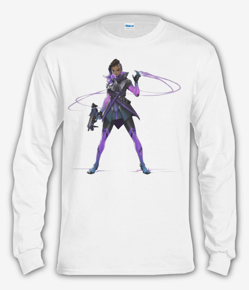 Polera manga larga Blanco de Sombra full color