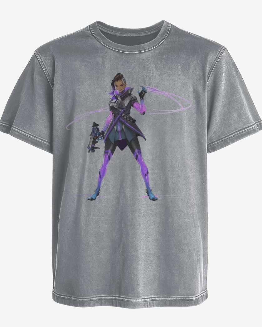 Polera desgastada Gris Melange de Sombra full color