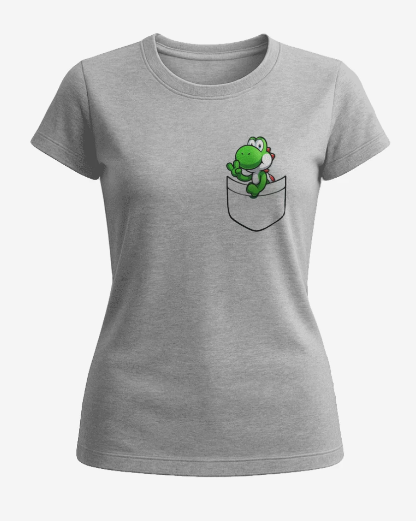 Polera de Mujer Gris Melange de Yoshi de bolsillo