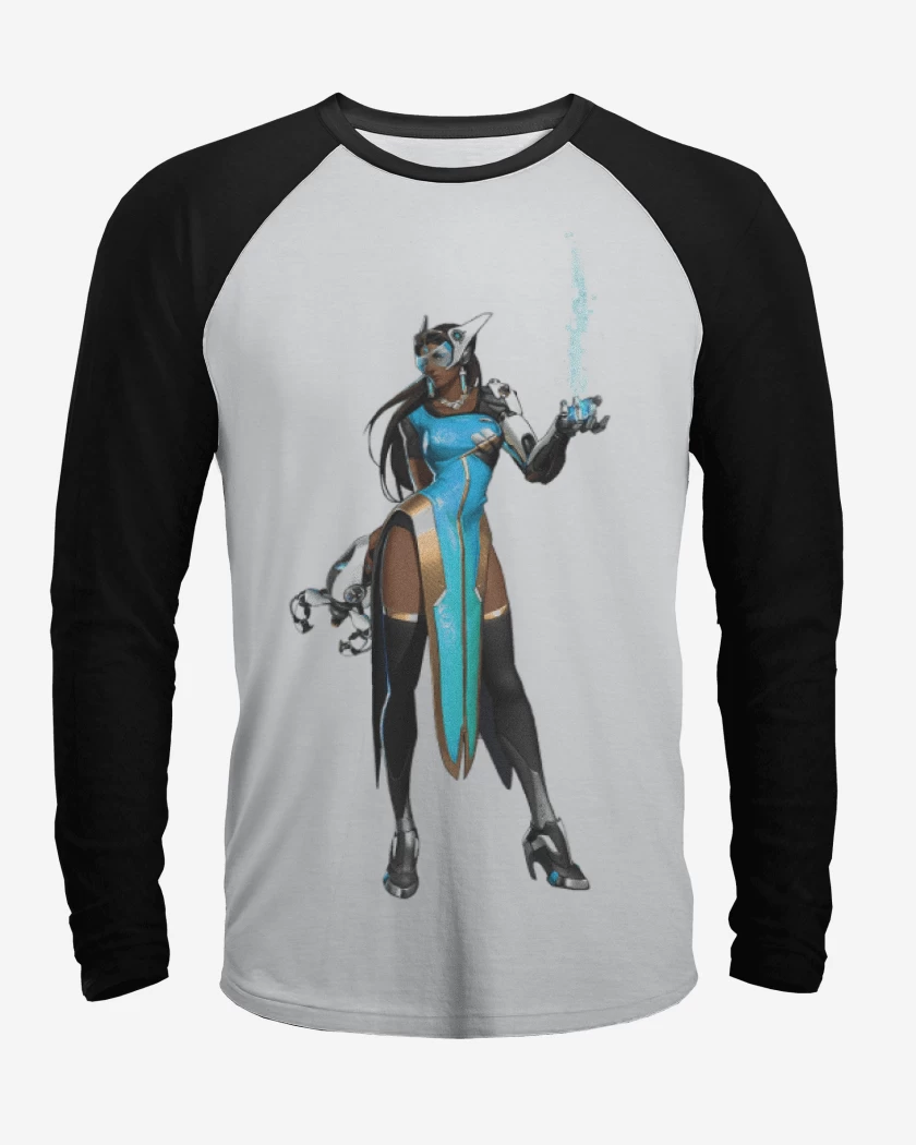 Polera Raglan Blanco / Negro de Symetra full color