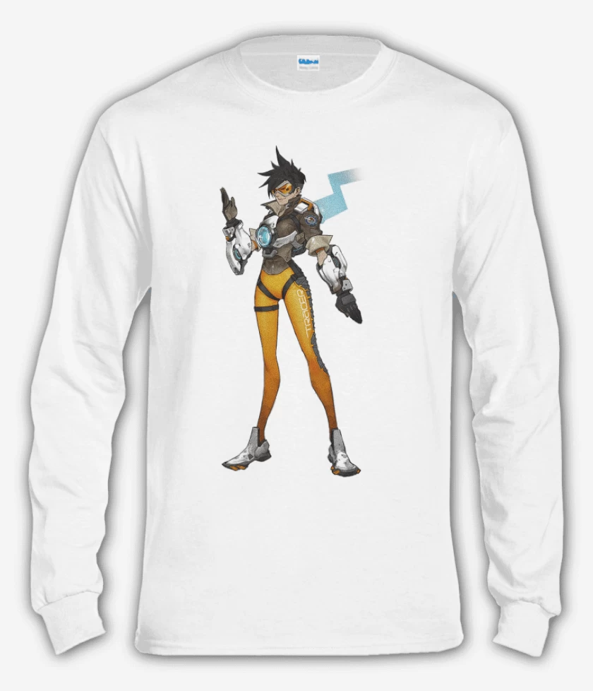 Polera manga larga Blanco de Tracer full color