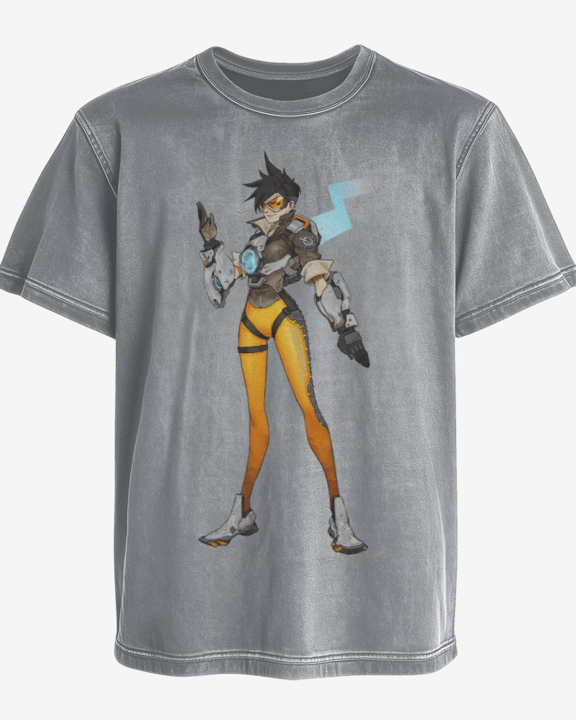 Polera desgastada Gris Melange de Tracer full color