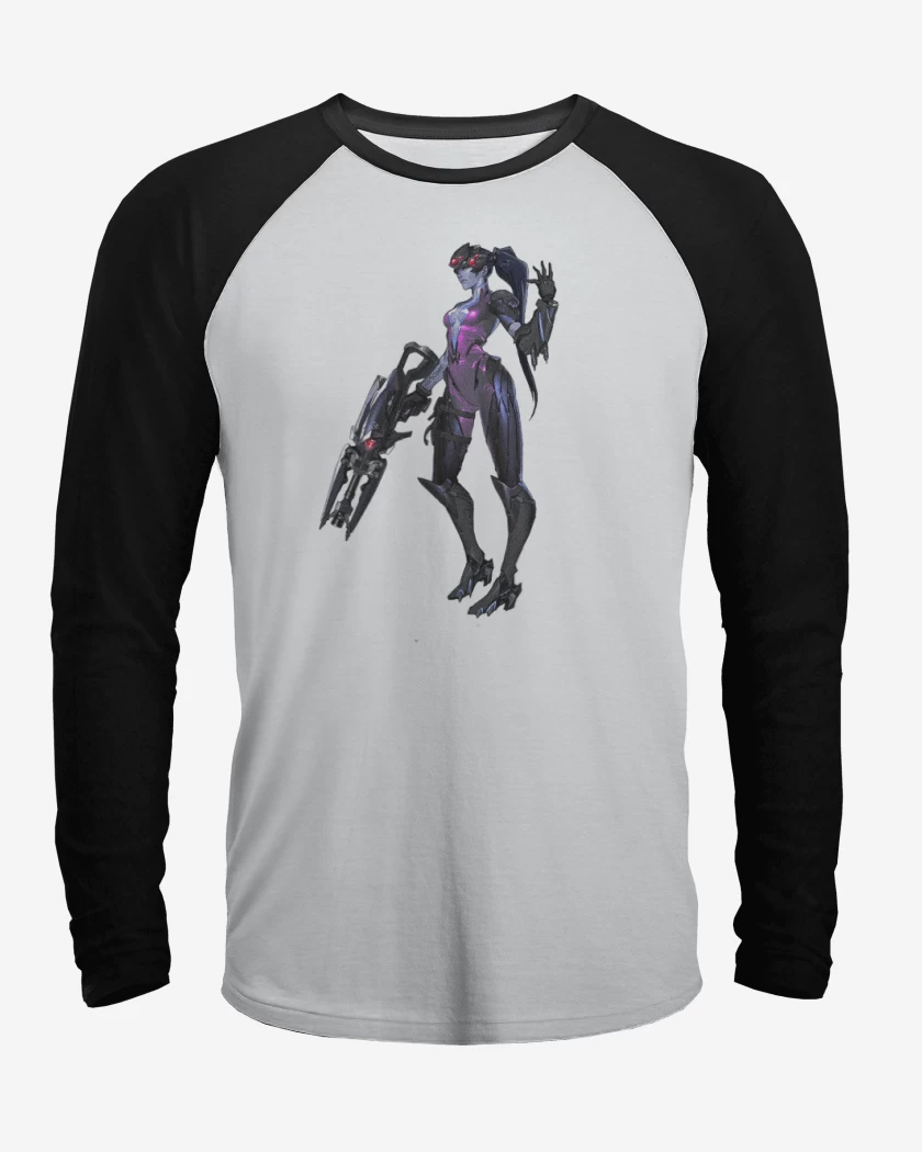 Polera Raglan Blanco / Negro de Widowmaker full color