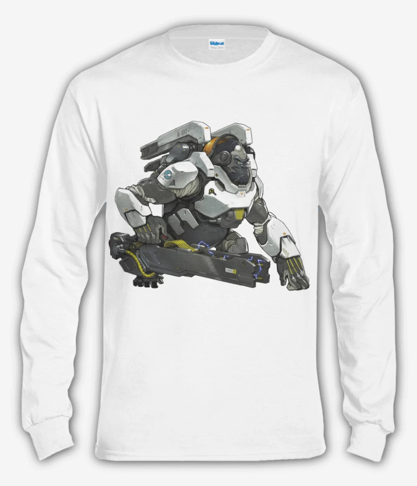 Polera manga larga Blanco de Winston full color