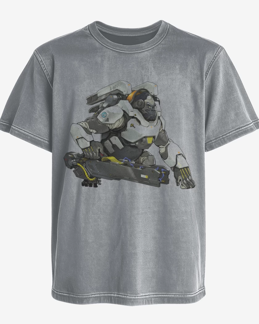 Polera desgastada Gris Melange de Winston full color