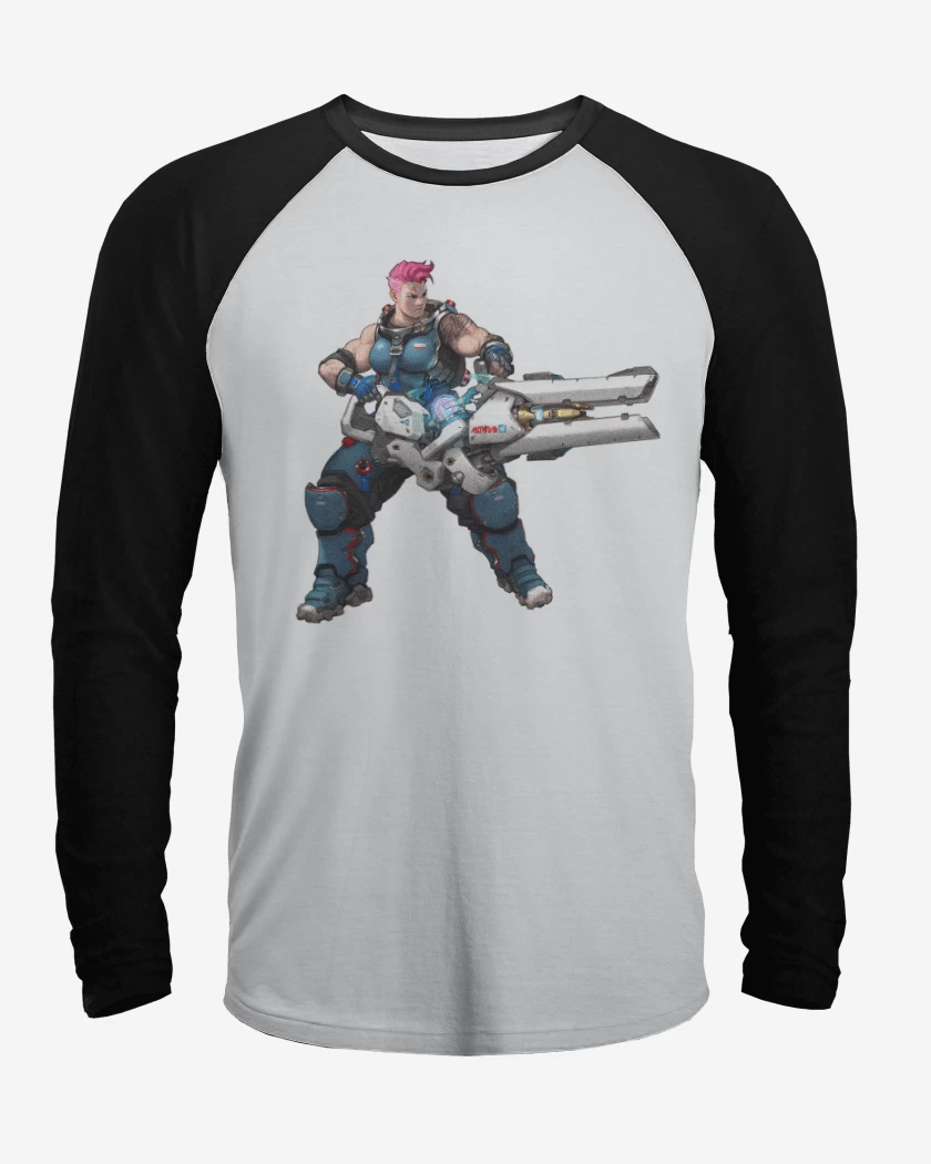 Polera Raglan Blanco / Negro de Zarya full color