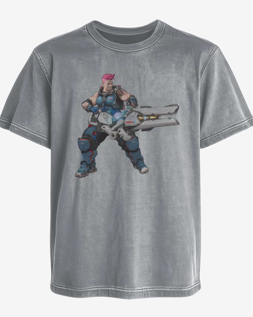 Polera desgastada Gris Melange de Zarya full color