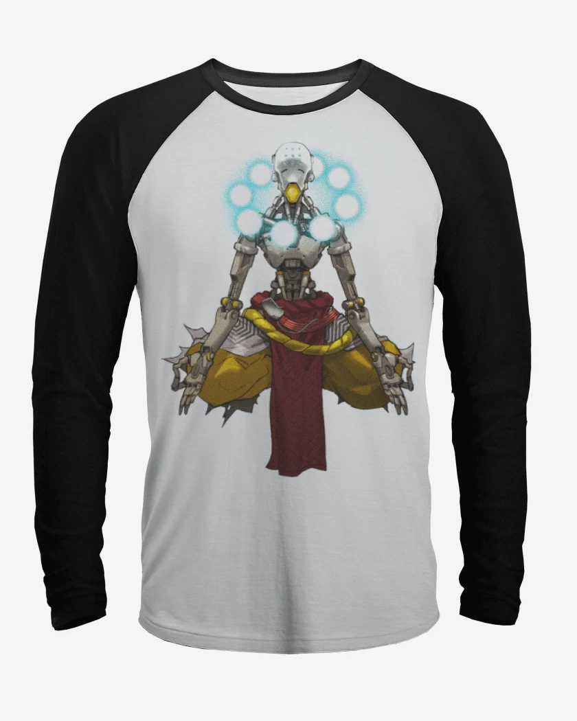 Polera Raglan Blanco / Negro de Zenyatta Full color