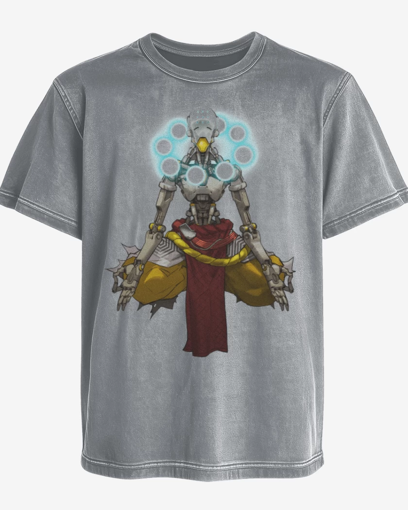 Polera desgastada Gris Melange de Zenyatta Full color